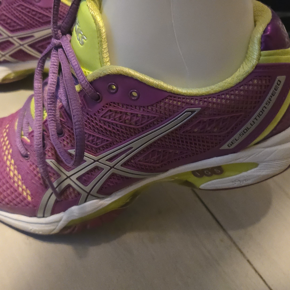 ASICS Women's Purple and Yellow Running Shoes - Picture 1 of 6
